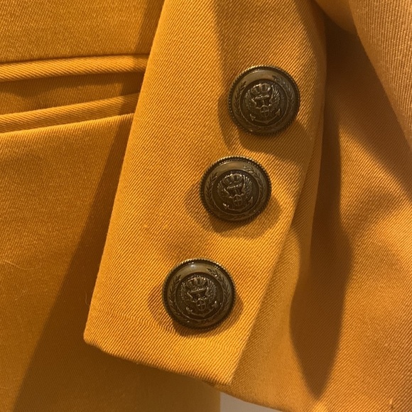 Vintage Anne Taylor 100% Wool 2 Pc. Blazer Skirt Office Attire 8 Mustard Yellow - Picture 2 of 6